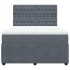 Cama box spring con colchón terciopelo gris oscuro 140x190
