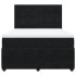 Cama box spring con colchón terciopelo negro 140x190
