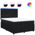 Cama box spring con colchón terciopelo negro 140x190