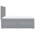 Cama box spring con colchón tela gris claro 140x190
