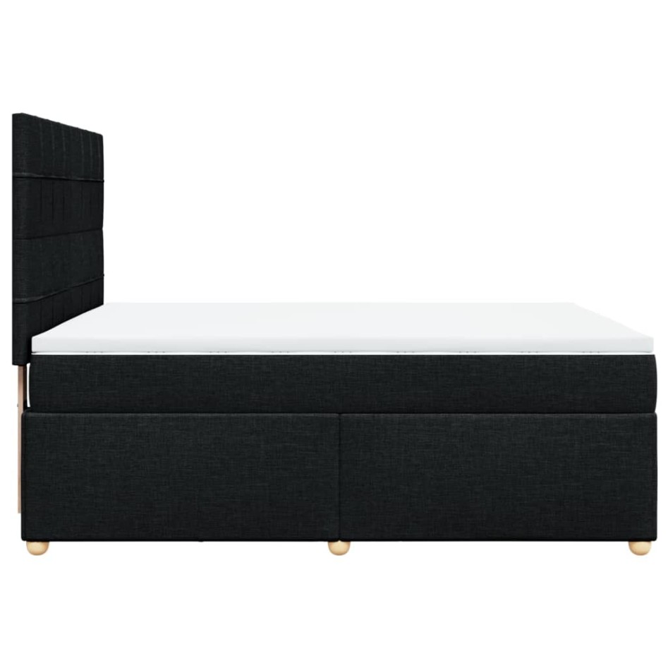 Cama box spring con colchón tela negro 140x190