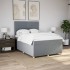 Cama box spring con colchón tela gris claro 140x190
