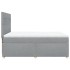 Cama box spring con colchón tela gris claro 140x190