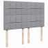 Cama box spring con colchón tela gris claro 140x190