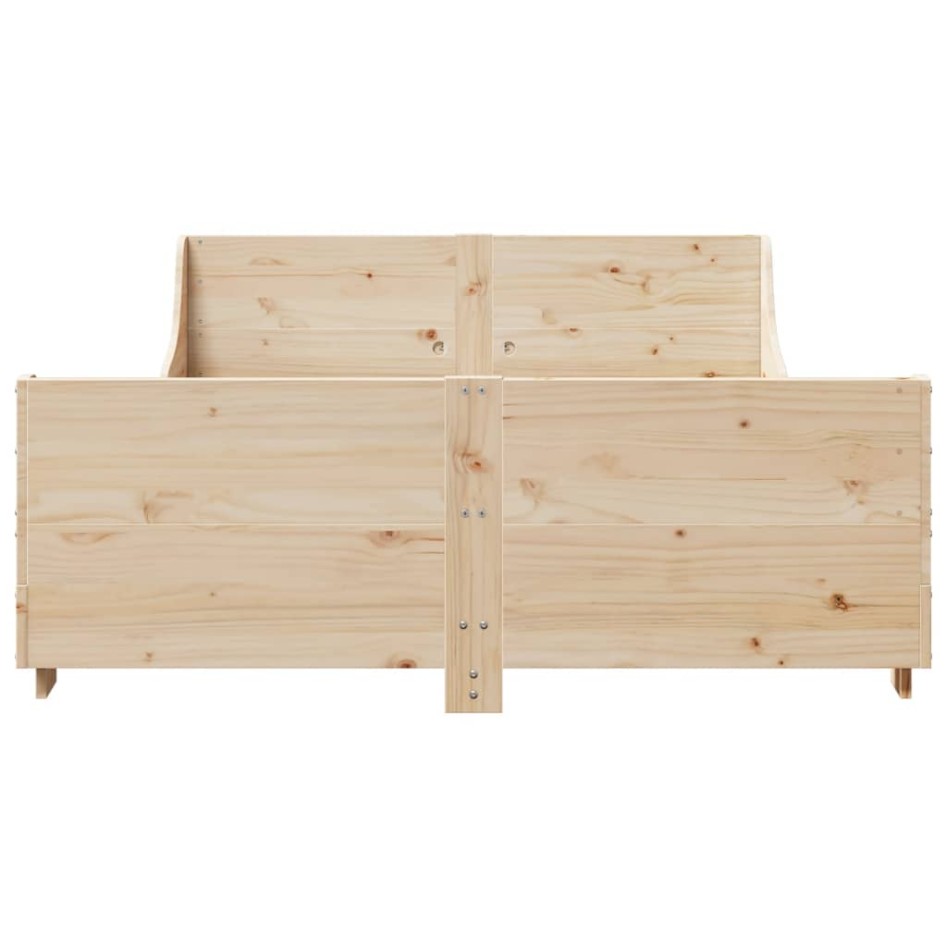 Estructura de cama sin colchón madera maciza de pino 135x190