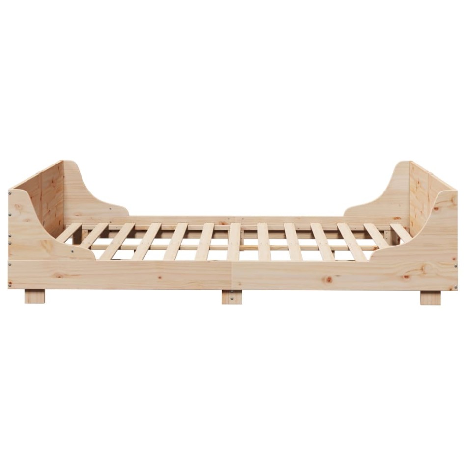 Estructura de cama sin colchón madera maciza de pino 135x190