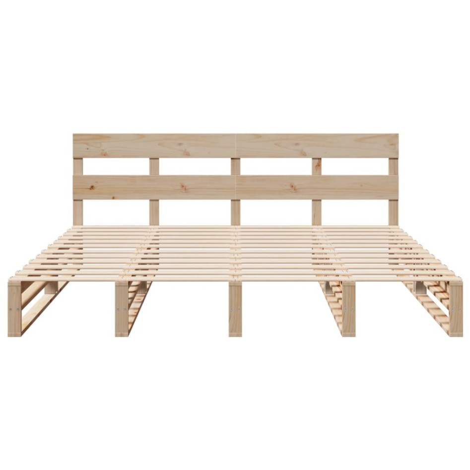 Estructura de cama sin colchón madera maciza de pino 200x200