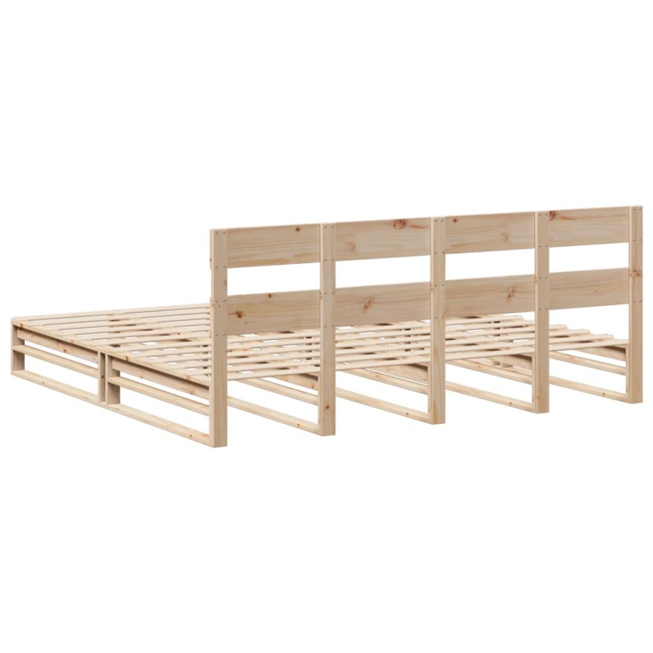 Estructura de cama sin colchón madera maciza de pino 200x200