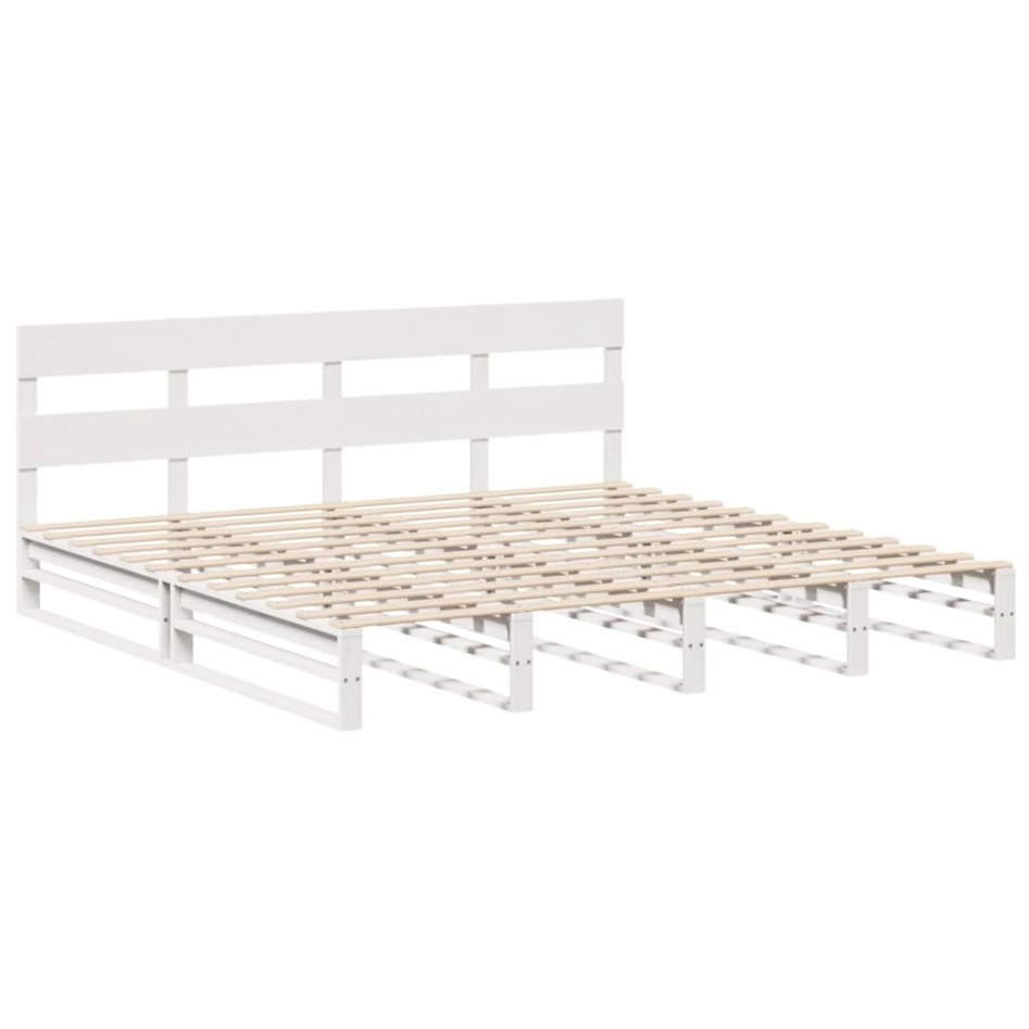 Cama sin colchón madera maciza de pino blanca 180x200