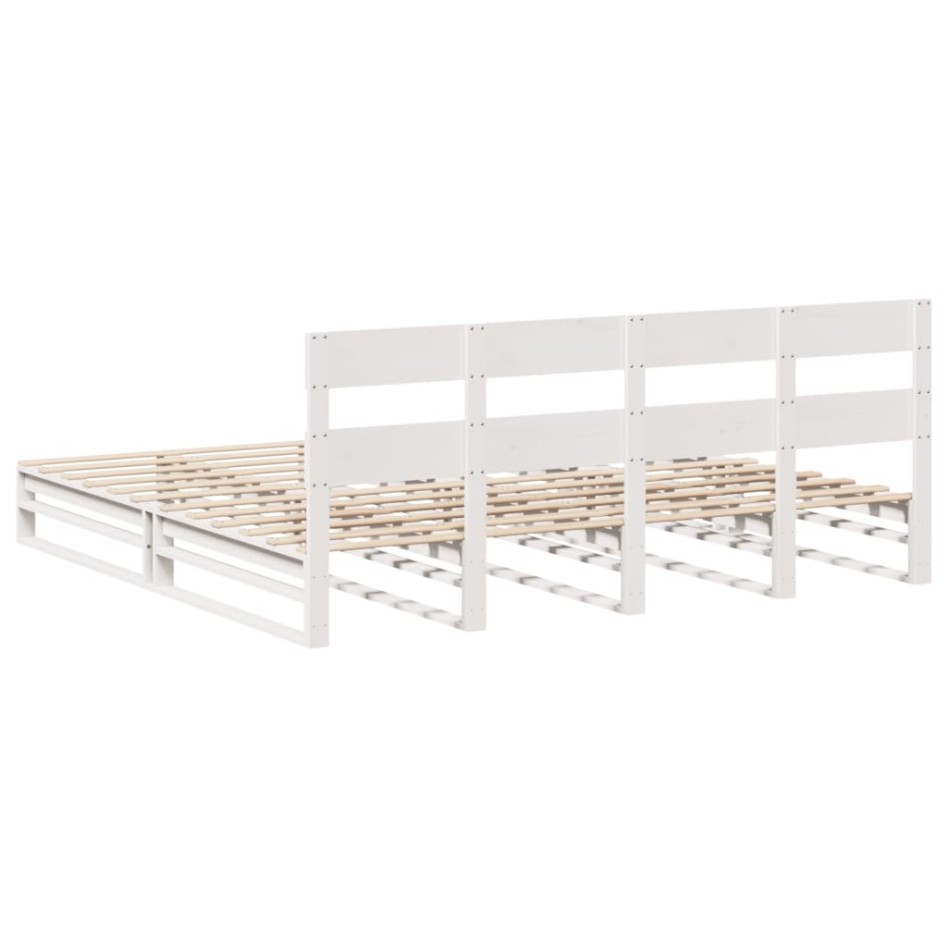 Cama sin colchón madera maciza de pino blanca 180x200