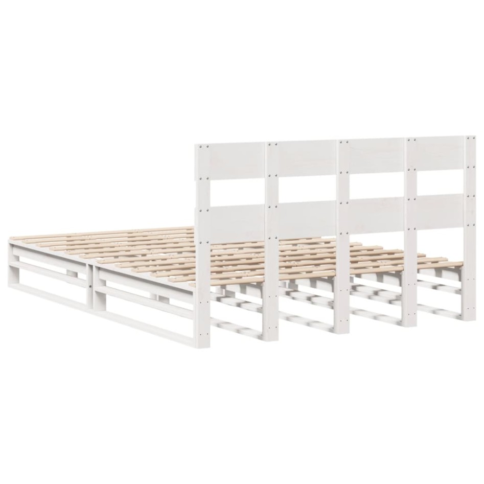 Estructura de cama sin colchón madera maciza blanca 120x190