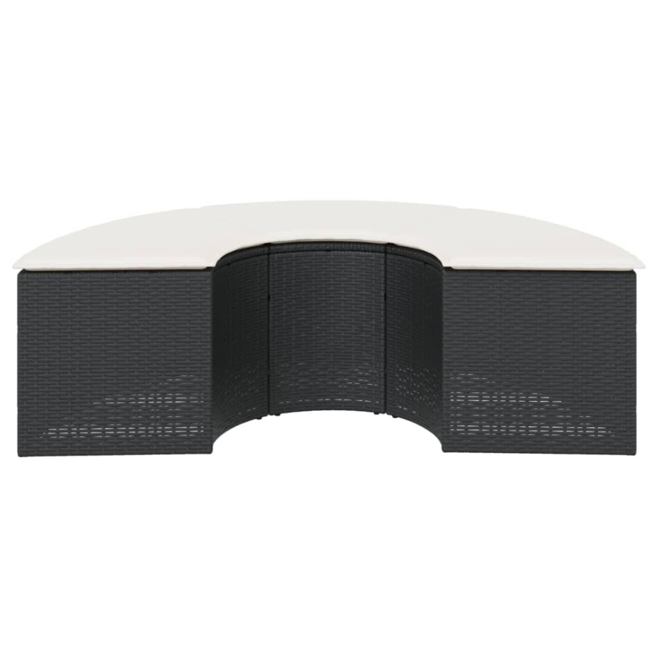 Taburete de jardín con cojín ratán sintético