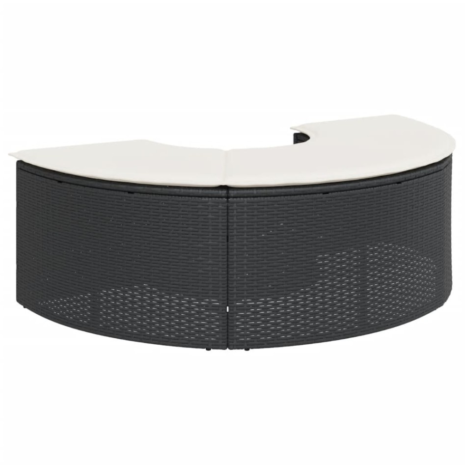 Taburete de jardín con cojín ratán sintético