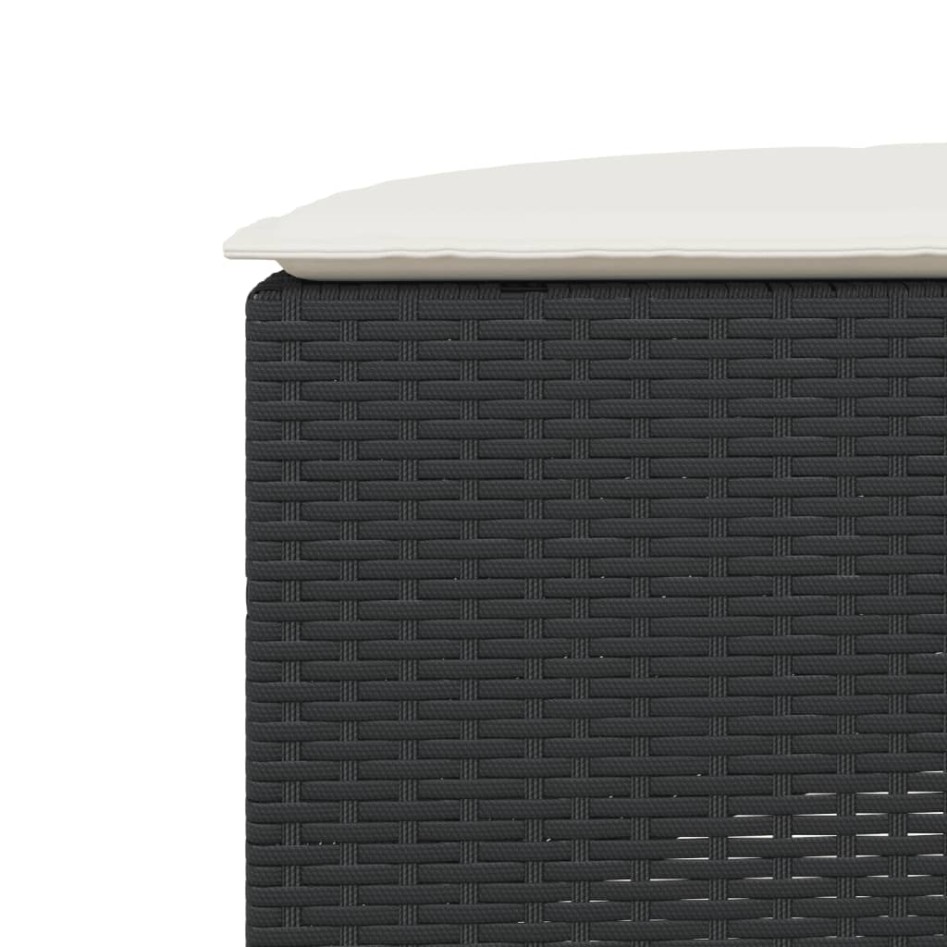 Taburete de jardín con cojín ratán sintético