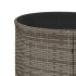 Sofá de jardín semicircular con mesa y cojines ratán PE