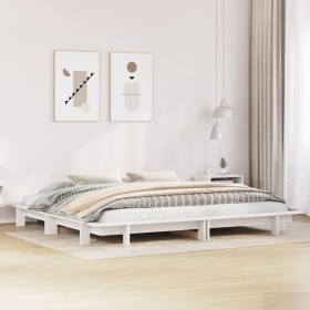 Estructura de cama sin colchón madera maciza de pino 160x200
