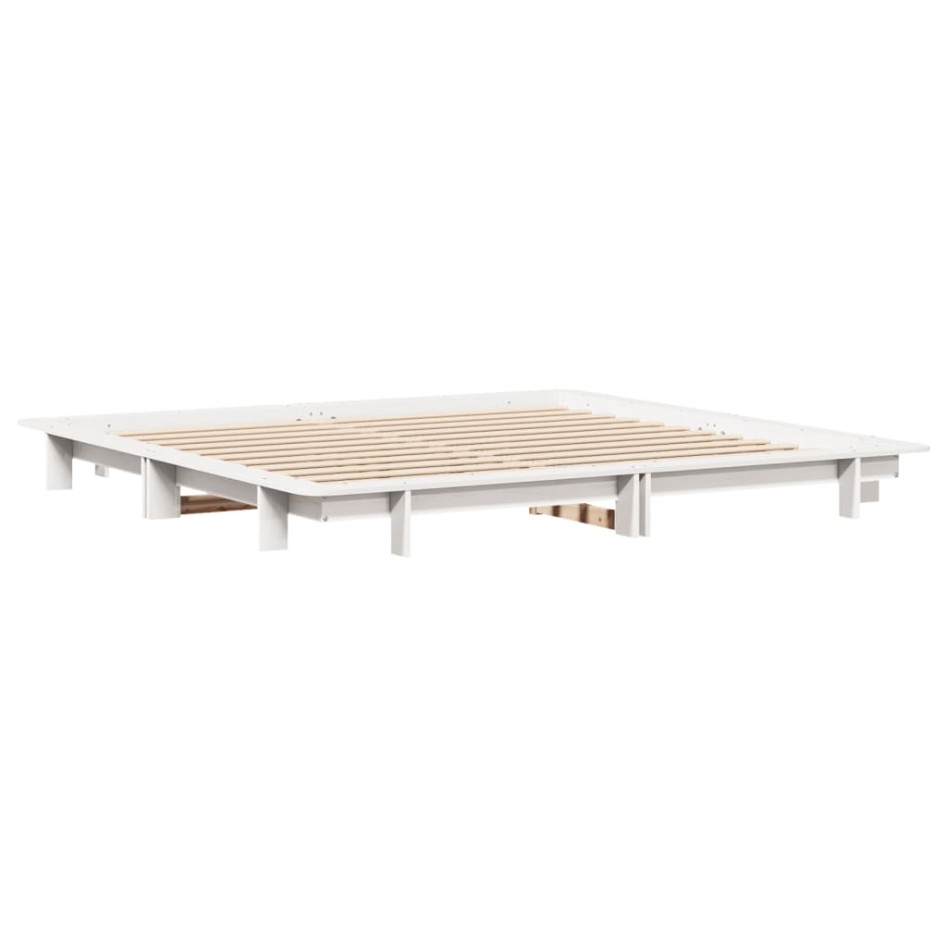 Estructura de cama sin colchón madera maciza de pino 160x200