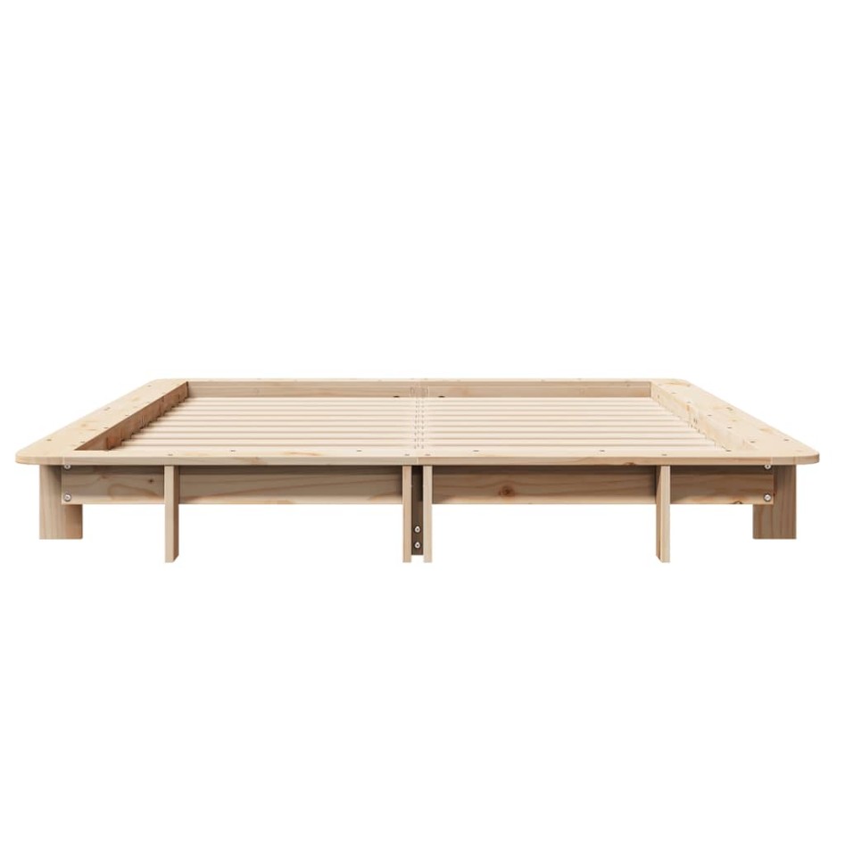 Estructura de cama sin colchón madera de pino blanco 150x200