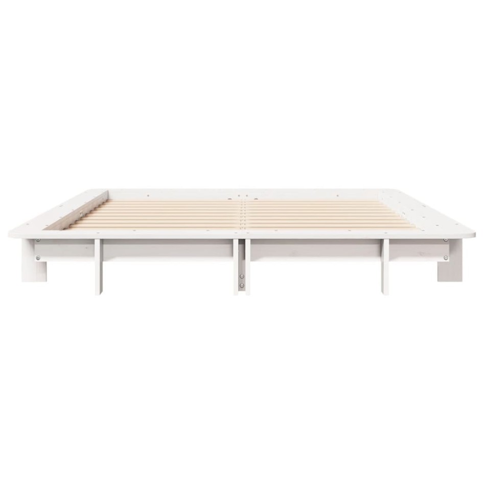 Estructura de cama sin colchón madera de pino blanco 135x190