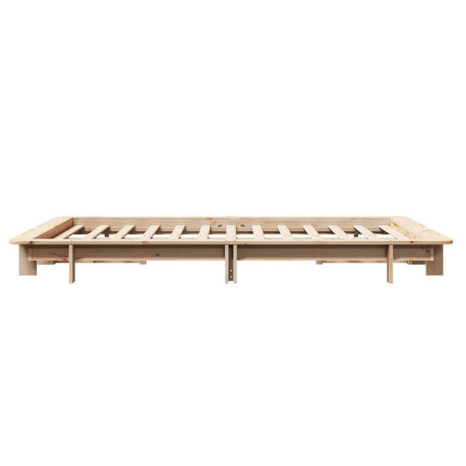 Estructura de cama sin colchón madera maciza de pino 120x190