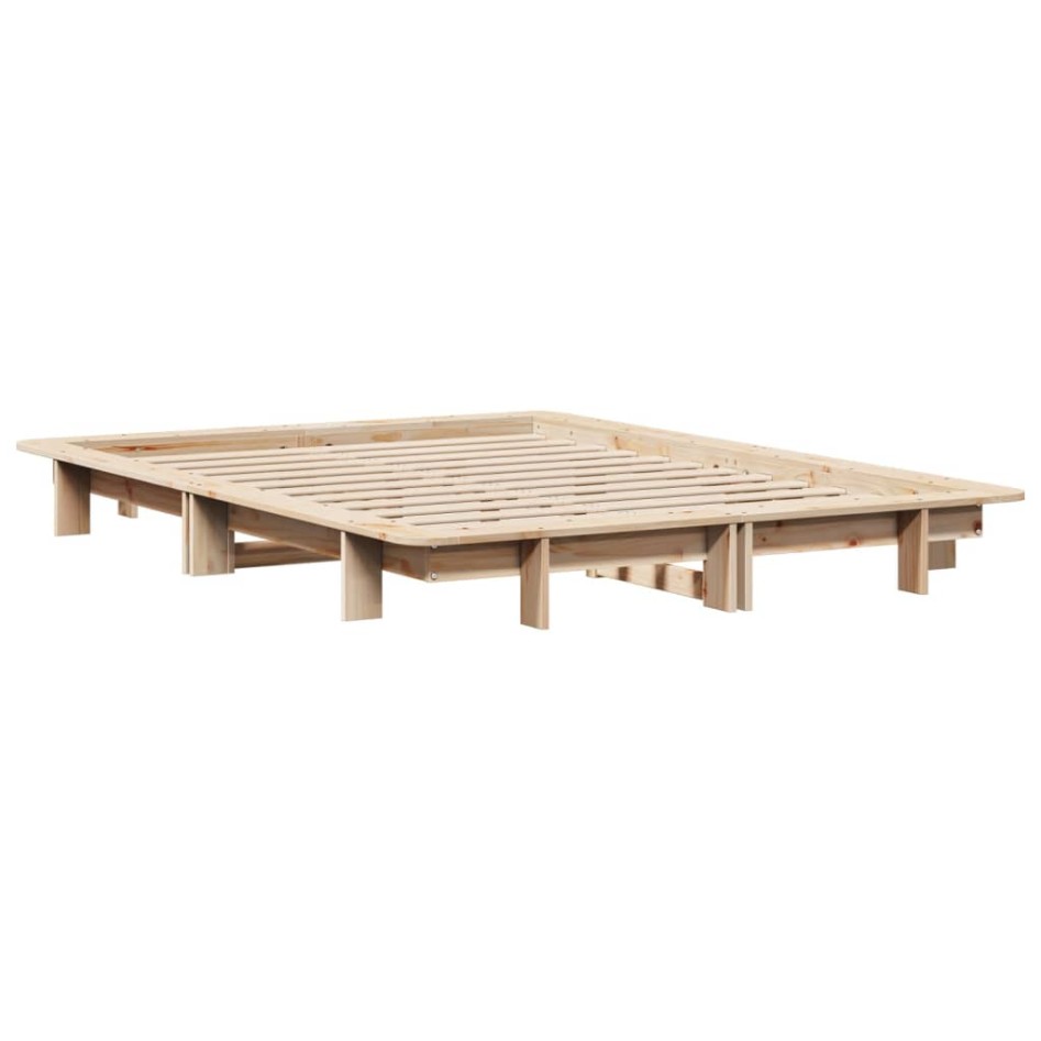 Estructura de cama sin colchón madera maciza de pino 120x190