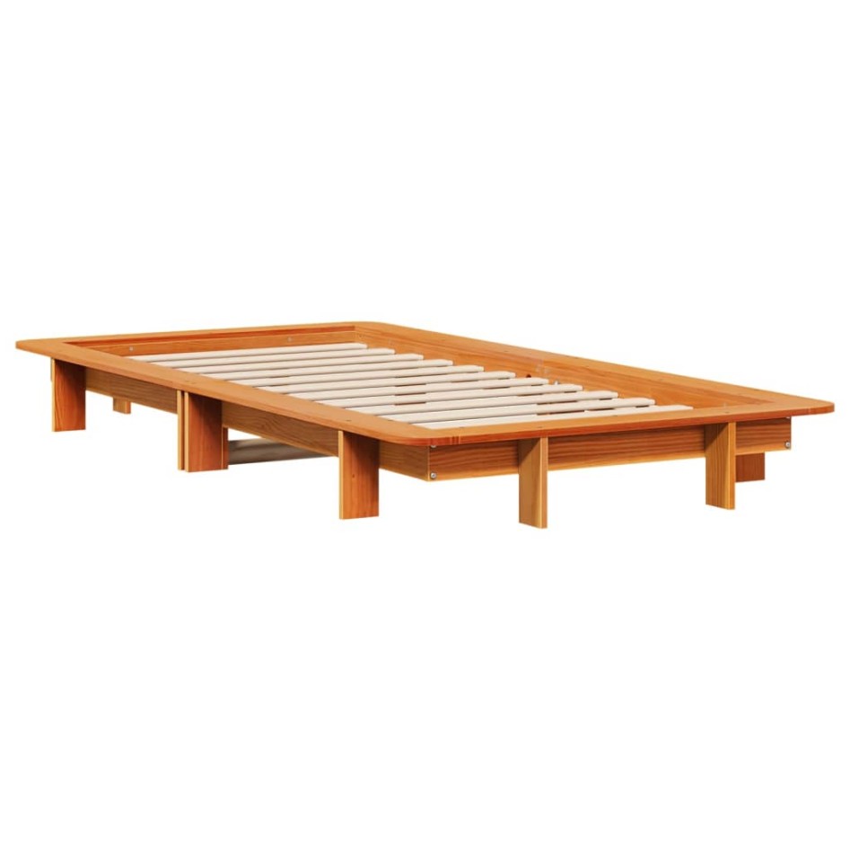 Estructura de cama sin colchón madera maciza marrón 90x190