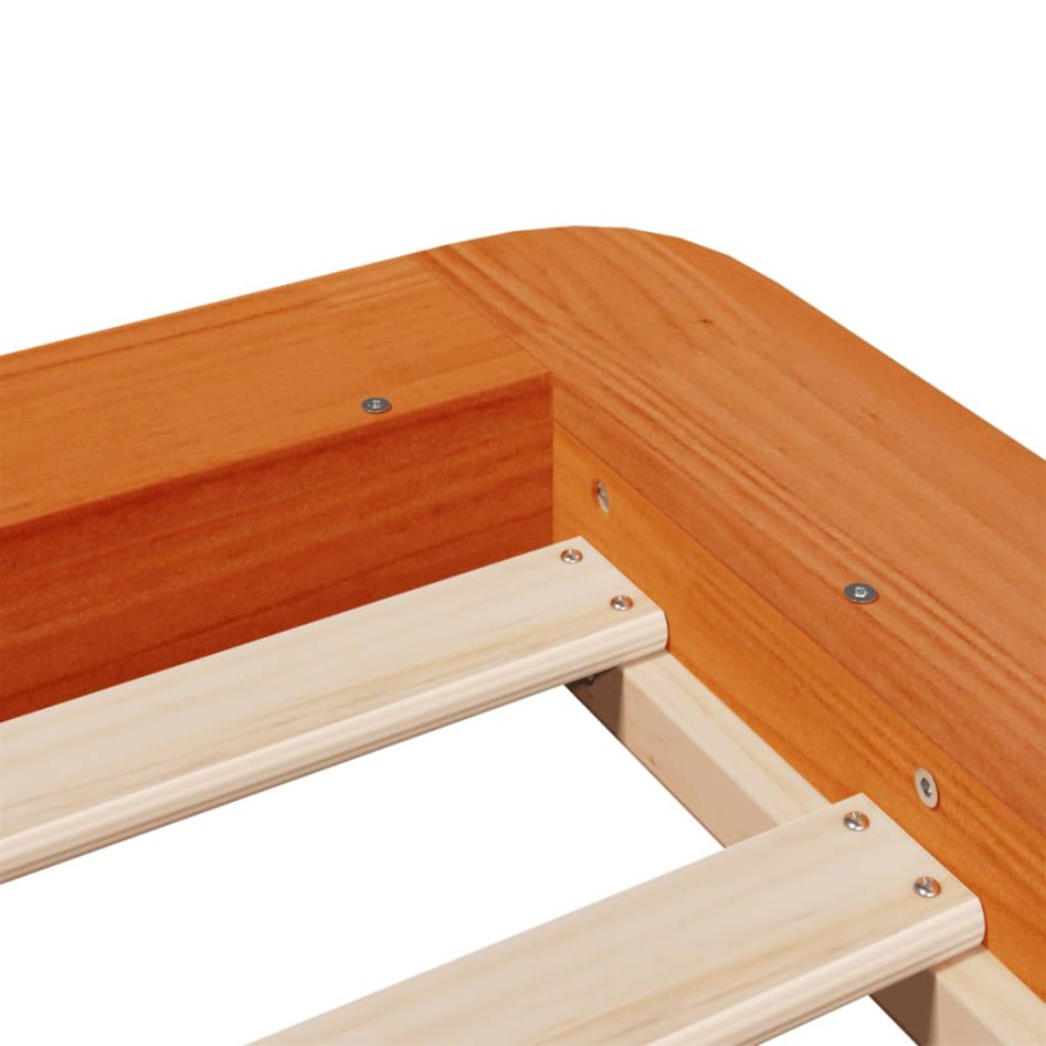 Estructura de cama sin colchón madera maciza marrón 90x190