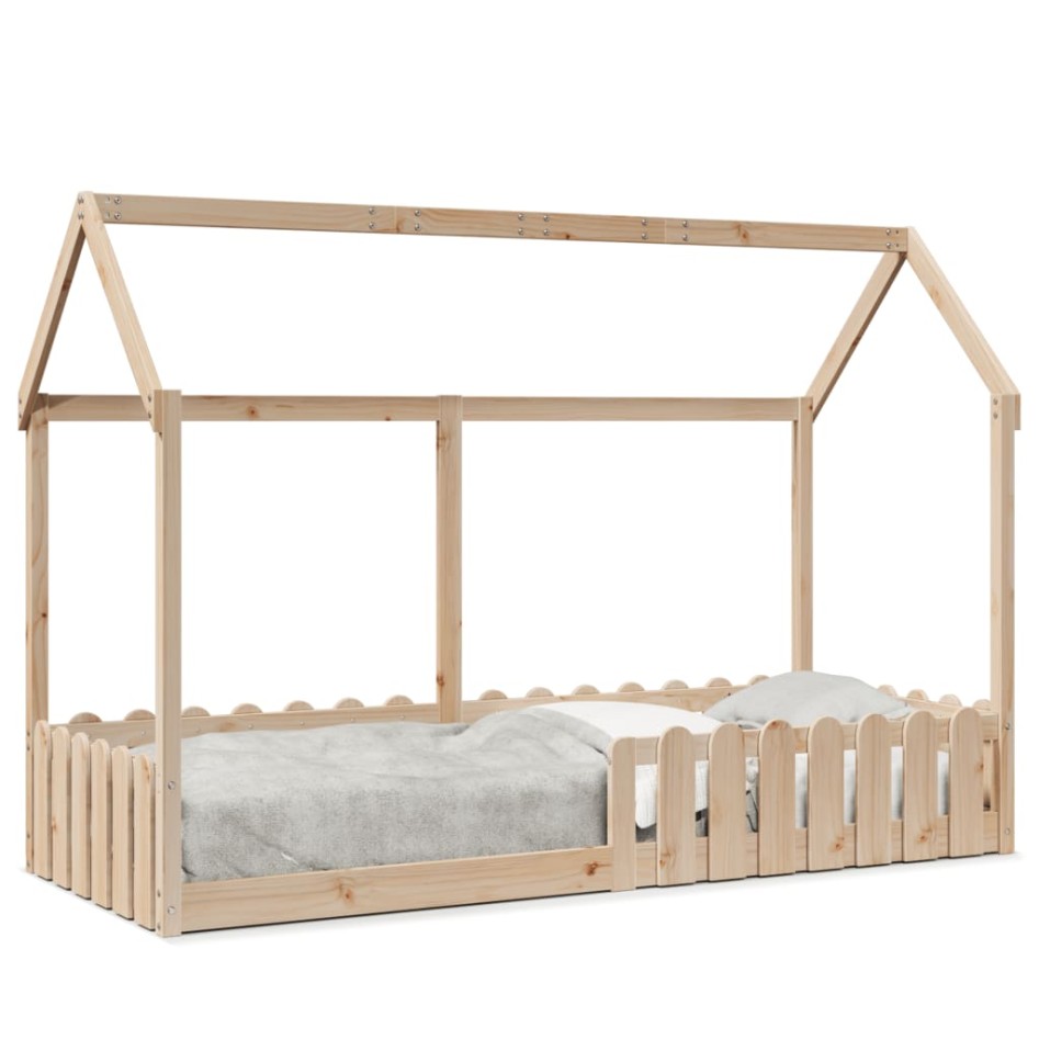 Cama con forma de casa de niños madera maciza de pino 80x200