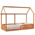 Cama con forma de casa de niños madera maciza marrón 90x190