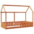 Cama con forma de casa de niños madera maciza marrón 90x190