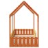 Cama con forma de casa de niños madera maciza marrón 90x190
