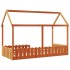 Cama con forma de casa de niños madera maciza marrón 90x190