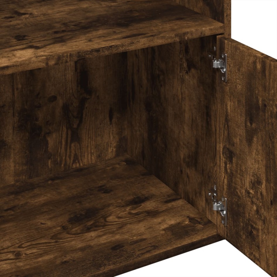 Estantería madera de ingeniería roble ahumado 100x36x189