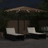 Sombrilla de jardín con LEDs poste acero marrón 324x324x247