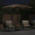 Sombrilla de jardín con LEDs poste acero marrón 268x268x226