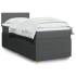 Cama box spring con colchón tela gris oscuro 90x190