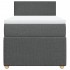 Cama box spring con colchón tela gris oscuro 90x190