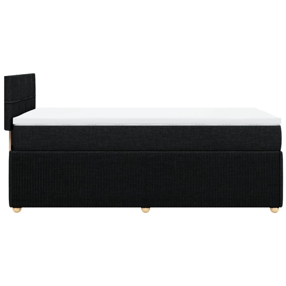 Cama box spring con colchón tela negro 90x190