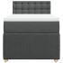 Cama box spring con colchón tela gris oscuro 90x190