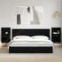 Mesitas de noche de pared con luces LED 2 unidades