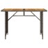 Mesa de jardín superficie de madera ratán PE gris 110x68x70