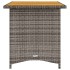 Mesa de jardín superficie de madera ratán PE gris 110x68x70