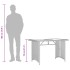 Mesa de jardín superficie de madera ratán PE gris 110x68x70