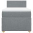 Cama box spring con colchón tela gris claro 80x200