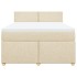 Cama box spring con colchón tela color crema 140x190