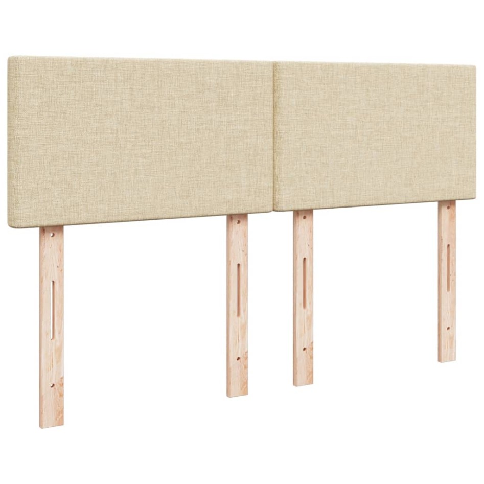 Cama box spring con colchón tela color crema 140x190