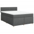 Cama box spring con colchón tela gris oscuro 140x190