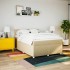 Cama box spring con colchón tela color crema 140x200