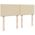 Cama box spring con colchón tela color crema 140x200