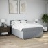 Cama box spring con colchón tela gris claro 140x200